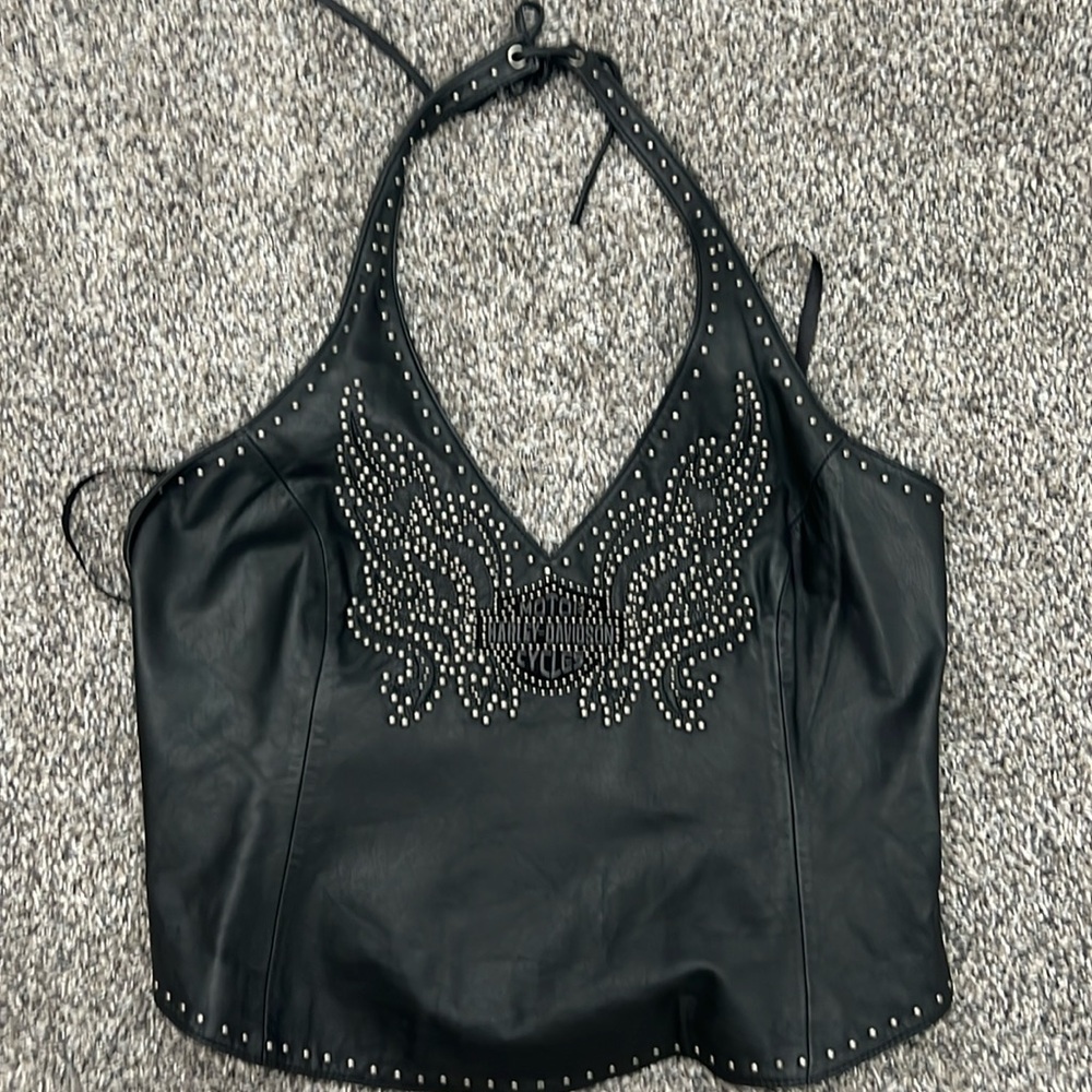 Pre loved Harley Davidson leather vest